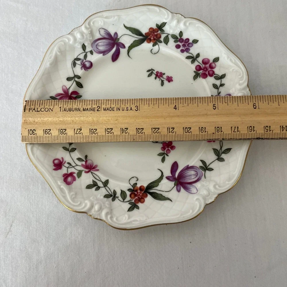 Floral Porcelain Plates with Gold‎ Trim, Decorative Serving Dishes 20 piece set